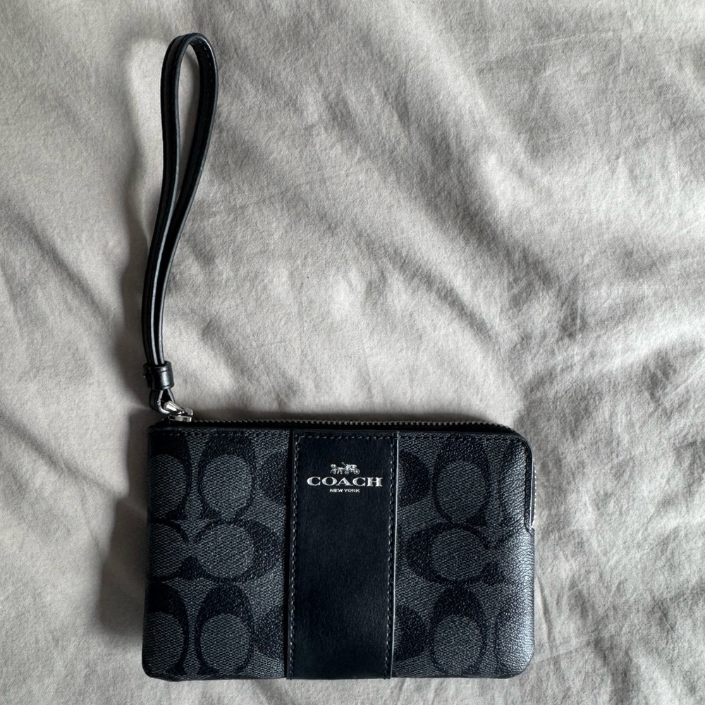 Coach Black Signature Wristlet